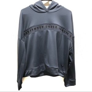 Under armour hoodie navy blue spell out size xl